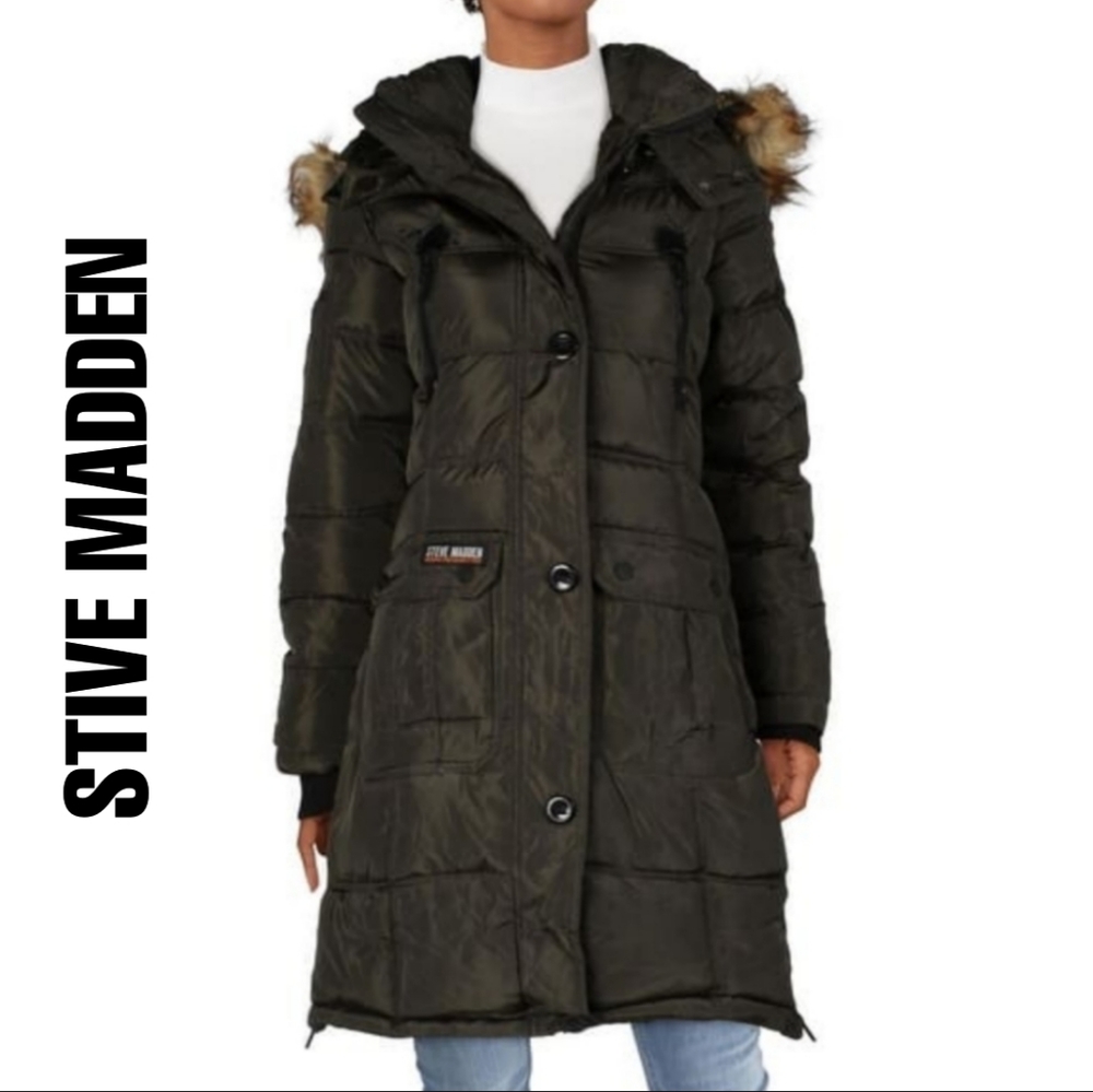 Steve Madden Faux Fur Heavyweight Puffer Jacket